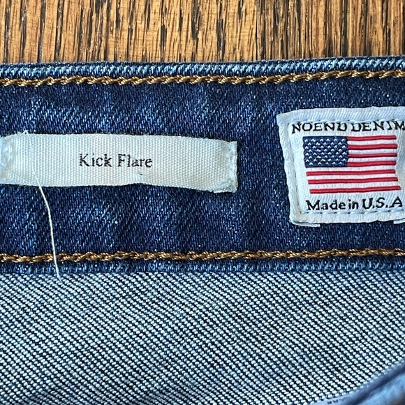 Noend Farrah kick flare raw edge medium wash jeans 31 - Picture 4 of 7